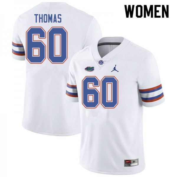 Jordan Brand Women #60 Da'Quan Thomas Florida Gators College Football Jerseys White
